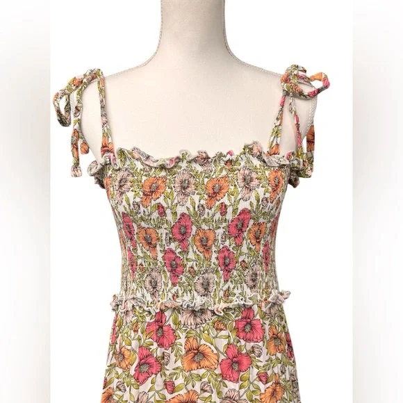 Anthropologie Abel The Label Floral Smocked Maxi Dress - Tie Straps - Medium - Picture 4 of 6